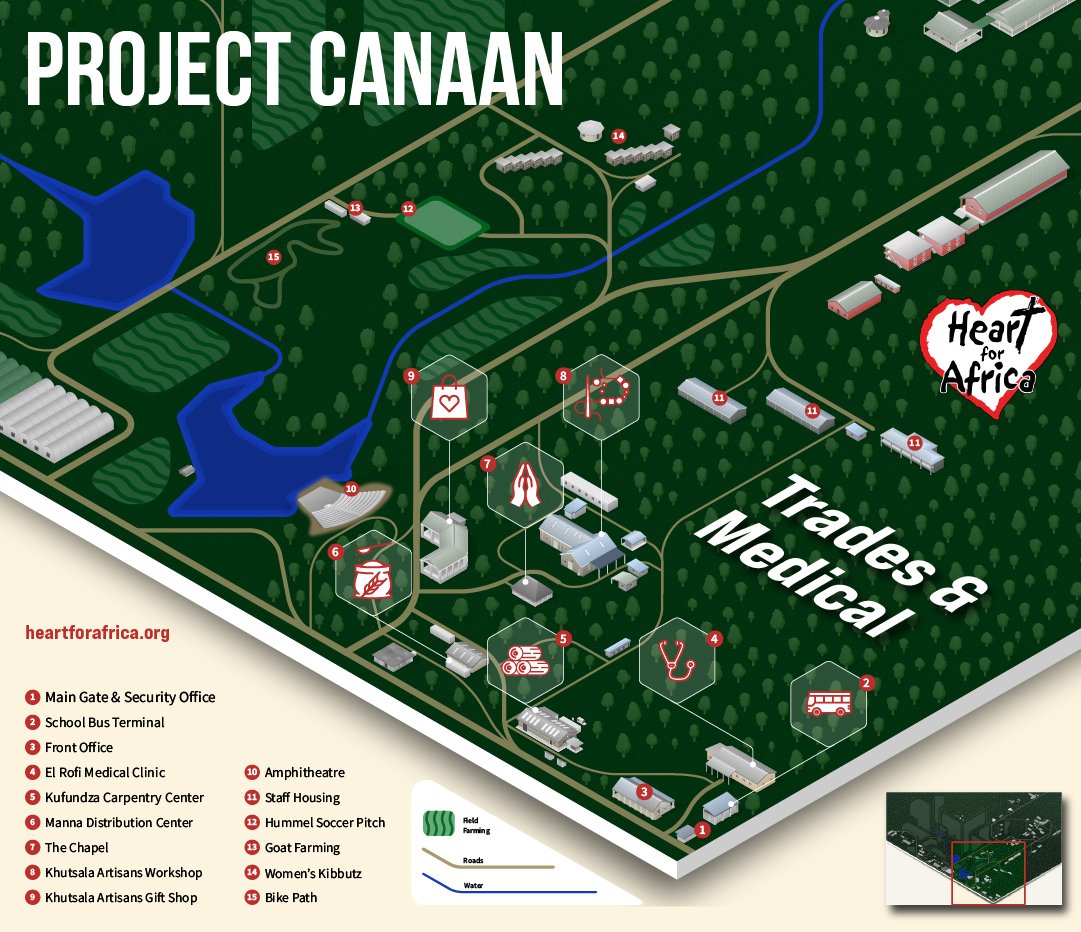 Isometric, schematic map
